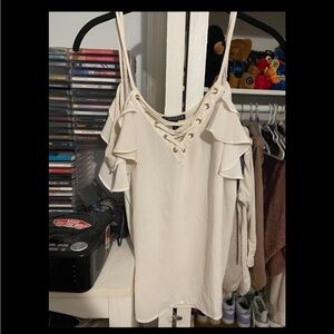 Sheer white tank top / blouse